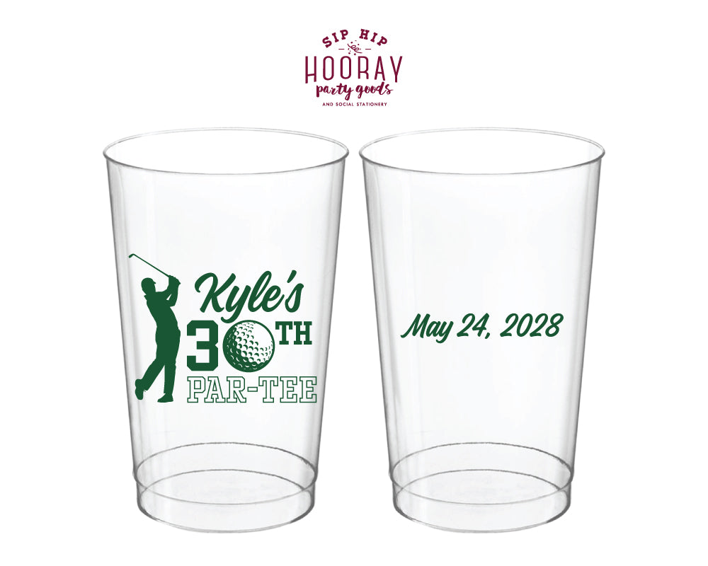 30th Golf Birthday Custom Hard Plastic Cups