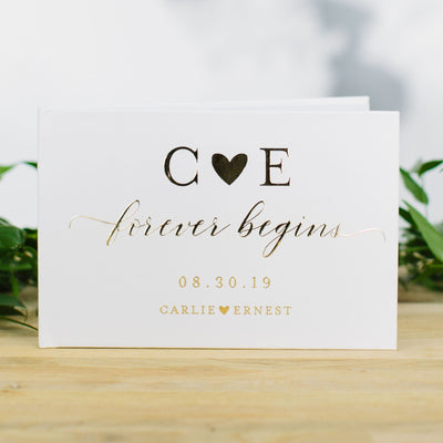 Heart Initials Custom Wedding Guest Book