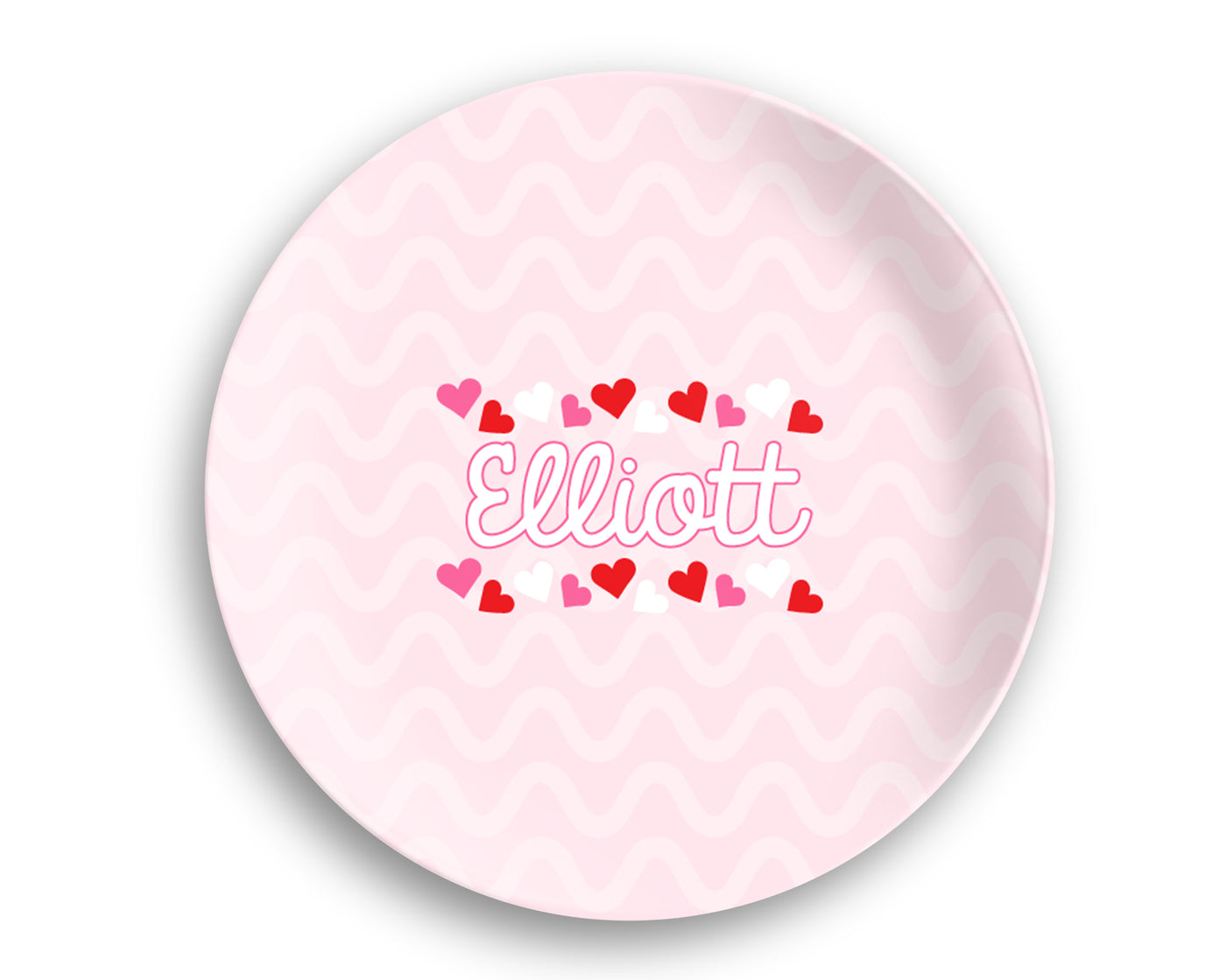 Striped Hearts Custom Valentine's Day Plate