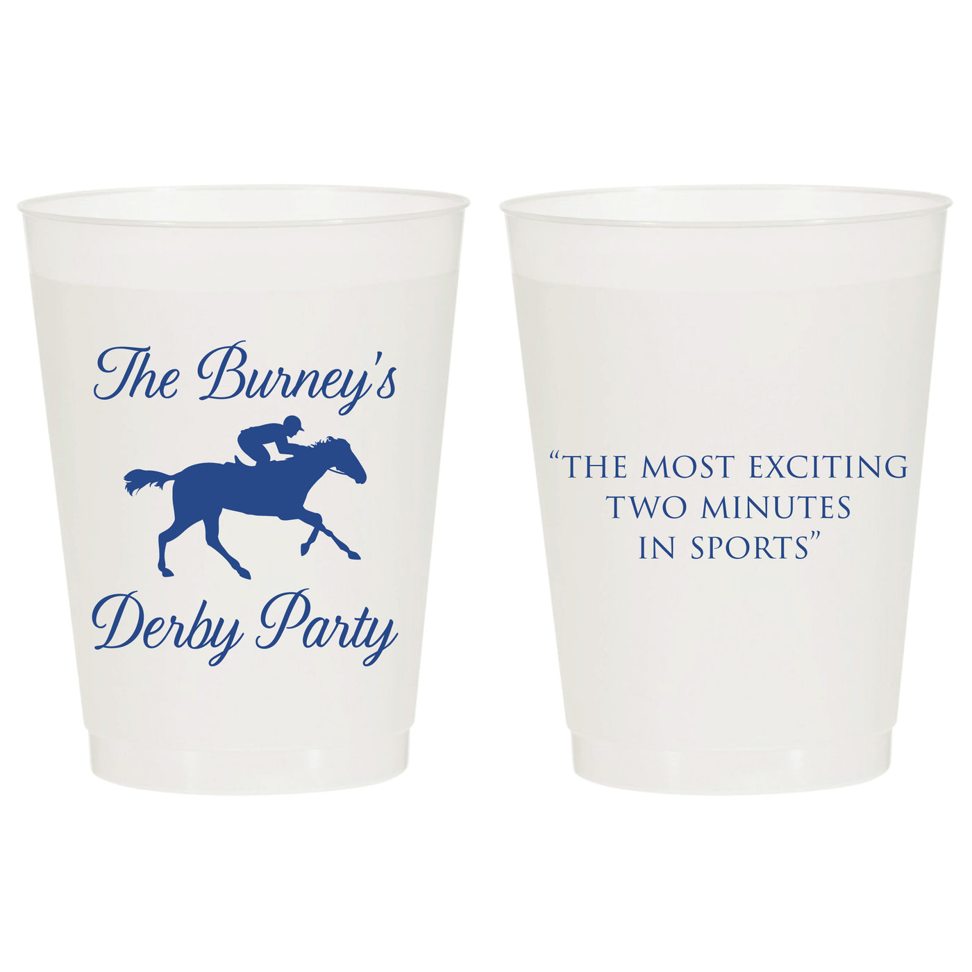 Kentucky Derby Day Custom Frosted Party Cups - Most Exciting Two Minutes in Sports