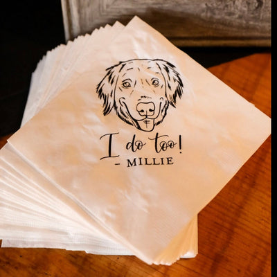 I do too! Pet Portrait Wedding Beverage Napkins