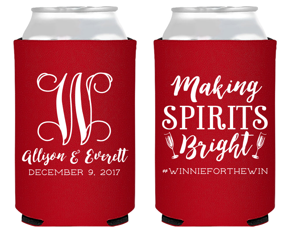 Making Spirits Bright Merry Christmas Foam Can Coolers