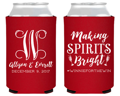 Making Spirits Bright Merry Christmas Foam Can Coolers