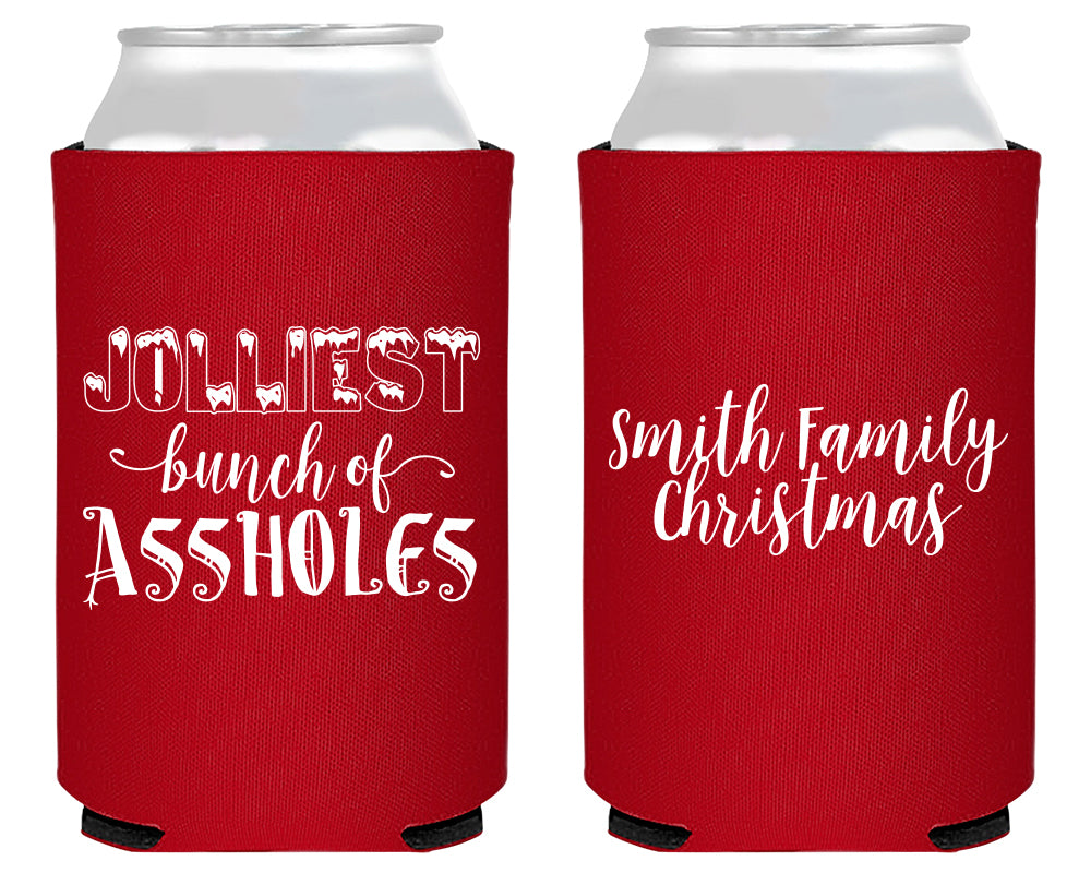 Jolliest Bunch of Assholes Merry Christmas Foam Can Coolers