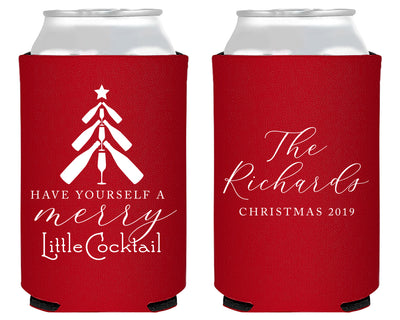 Have Yourself a Merry Little Cocktail Merry Christmas Foam Can Coolers