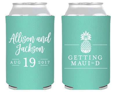 Destination Tropical Wedding Can Coolers