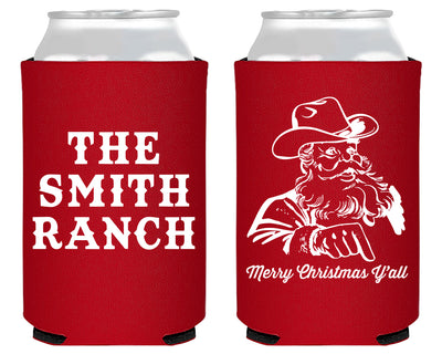 Christmas at The Ranch Merry Christmas Foam Can Coolers