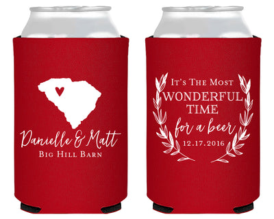 Wonderful Time for a Beer Merry Christmas Foam Can Coolers