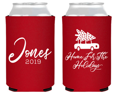 Home For The Holidays Merry Christmas Foam Can Coolers