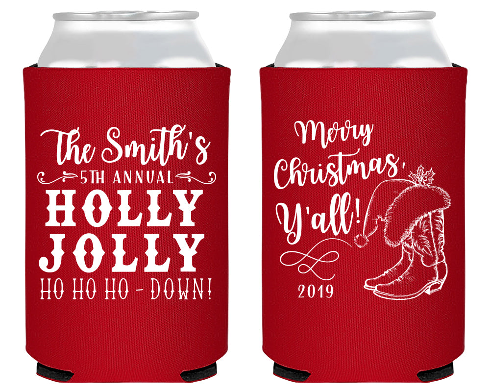 Merry Christmas Y'all Merry Christmas Foam Can Coolers