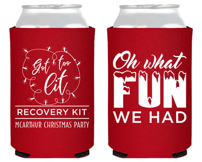 Got Too Lit Recovery Merry Christmas Foam Can Coolers