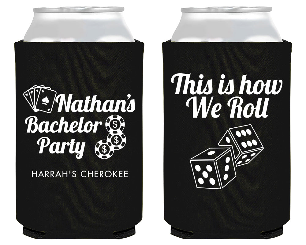 Gambling Theme Bachelor Party Can Coolers