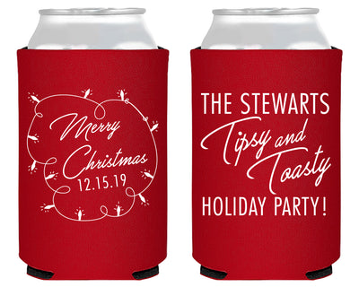 Tipsy and Toasty Merry Christmas Foam Can Coolers