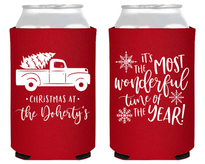 It's The Most Wonderful Time of The Year Christmas Foam Can Coolers