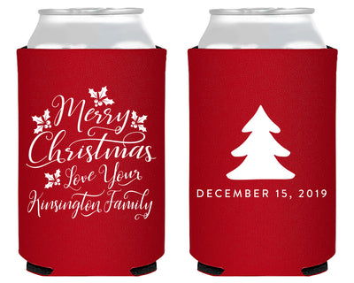 Happy Holla Days Christmas Foam Can Coolers
