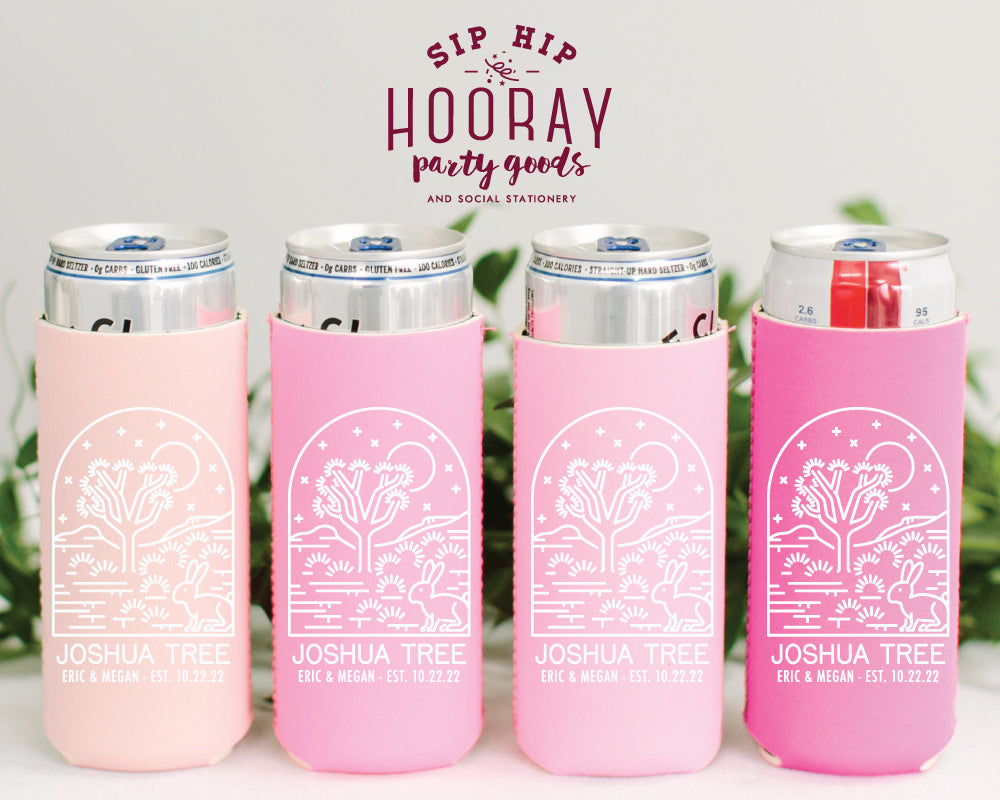 Joshua Tree Wedding Slim Can Cooler, #3002