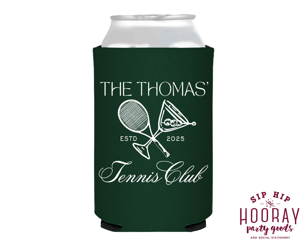 Custom Tennis Club Foam Can Coolers