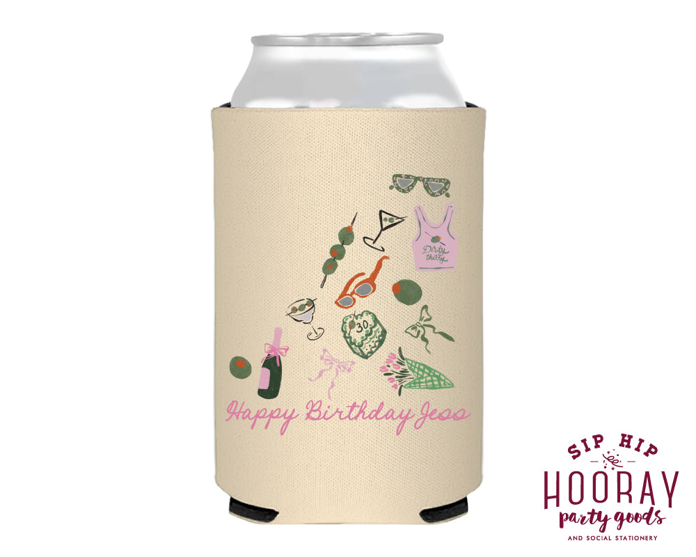 Birthday Party Icons Full Color Can Coolers