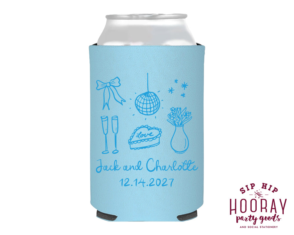 Wedding Reception Icons Foam Can Coolers