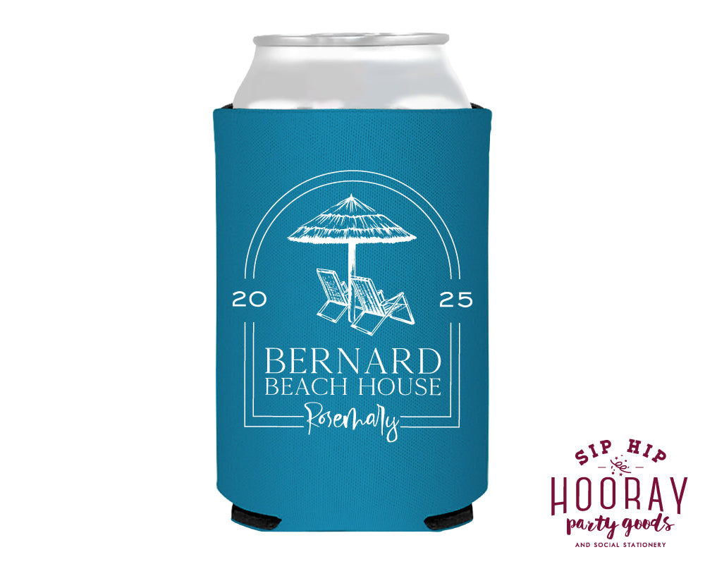Summer Family Beach House Foam Can Coolers