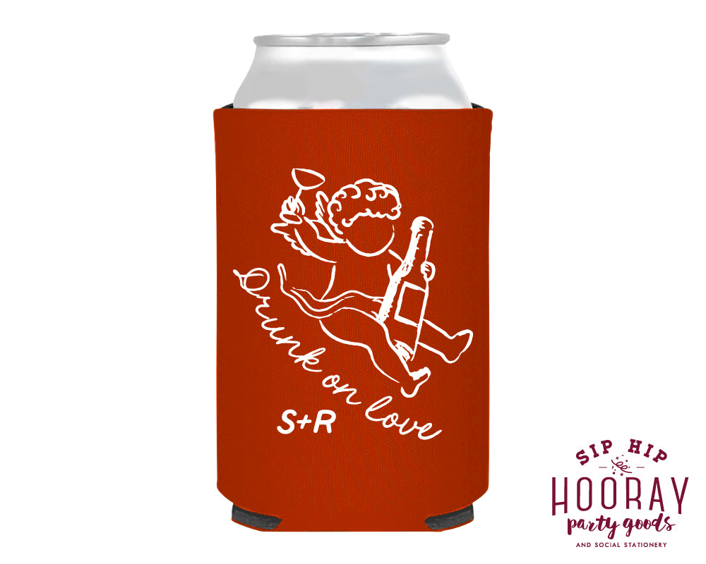 Drunk On Love Cupid Foam Can Coolers