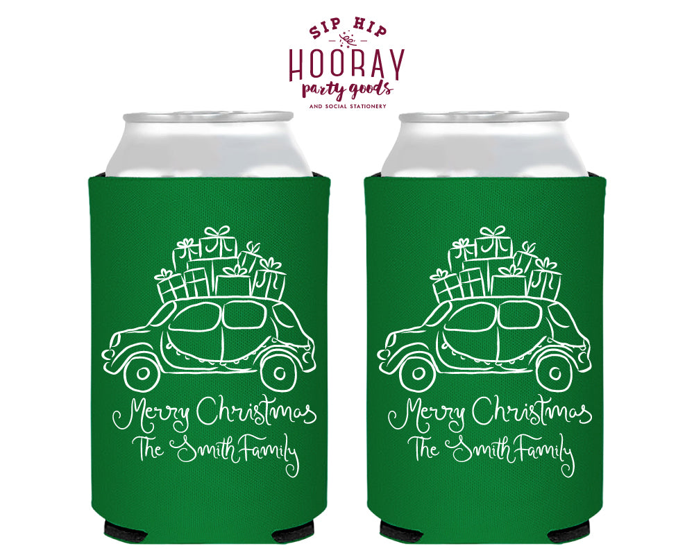 Car With Gifts Christmas Foam Can Coolers