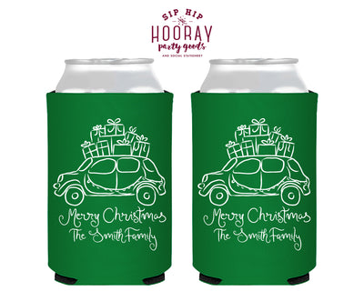 Car With Gifts Christmas Foam Can Coolers
