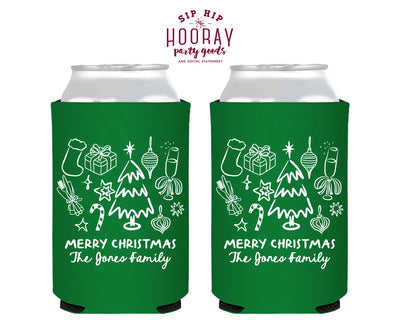 Christmas Icons Foam Can Coolers