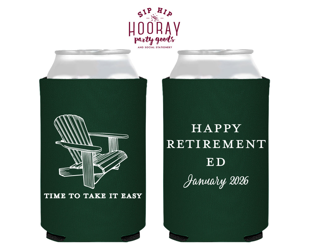 Take it Easy Retirement Foam Can Coolers
