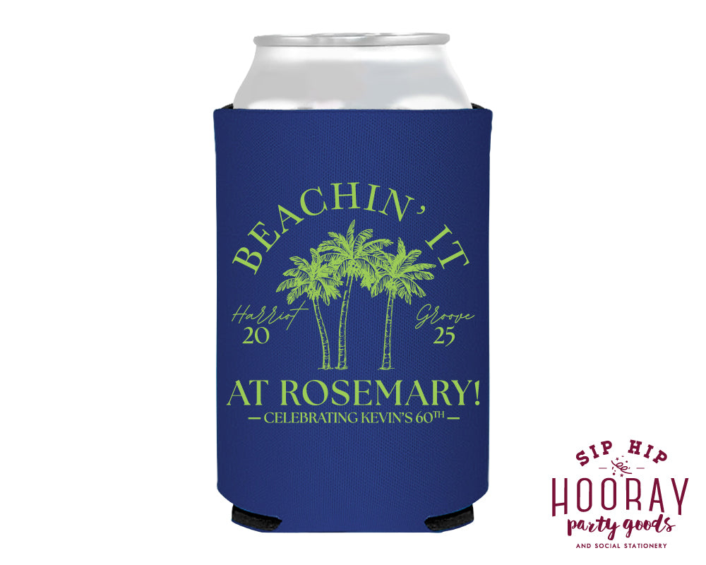 Beachin It Tropical Birthday Neoprene Can Coolers