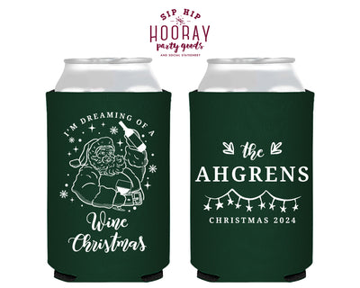 Dreaming of a Wine Christmas Foam Can Coolers
