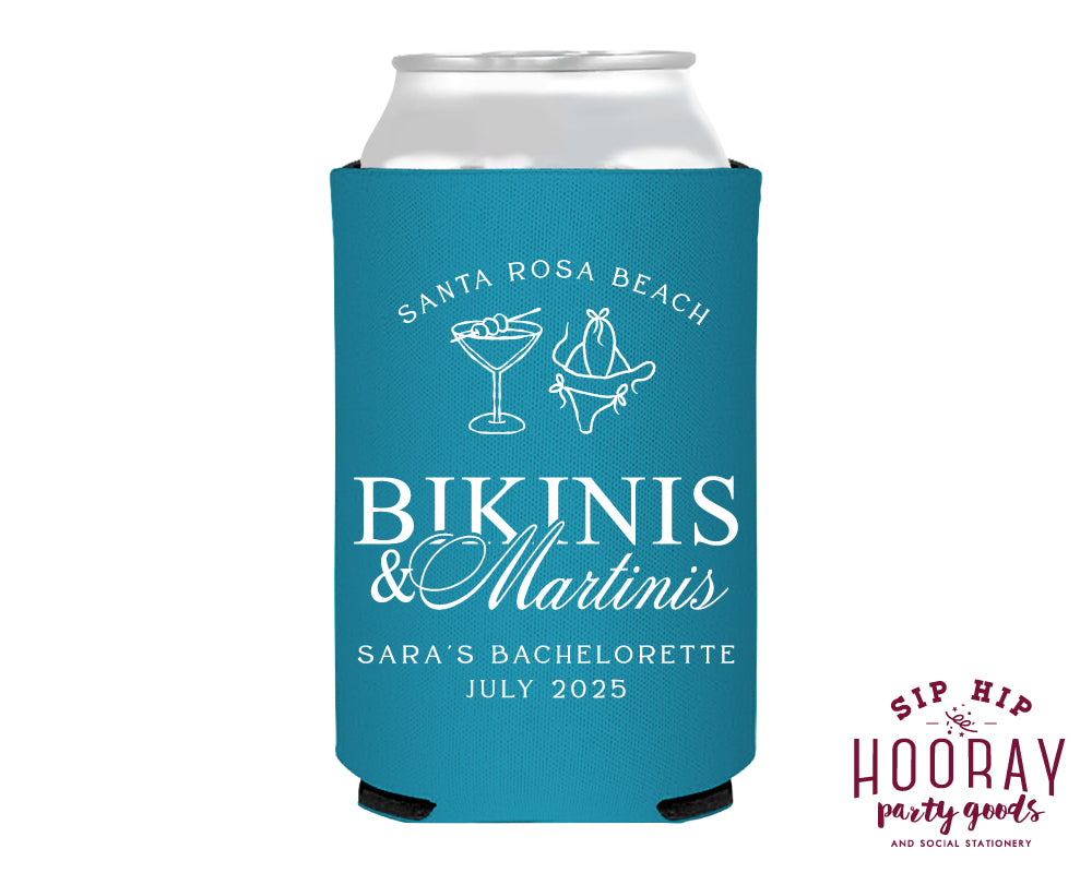 Bikinis & Martinis Bachelorette Foam Can Coolers