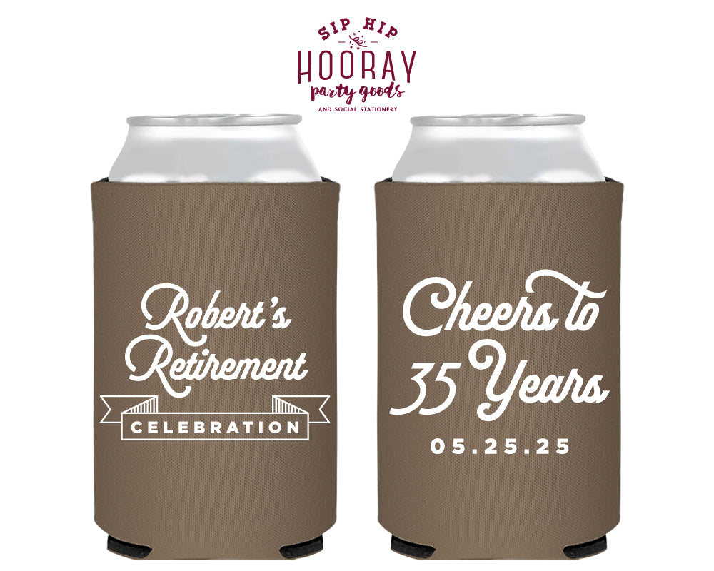 Retirement Celebration Custom Foam Can Coolers