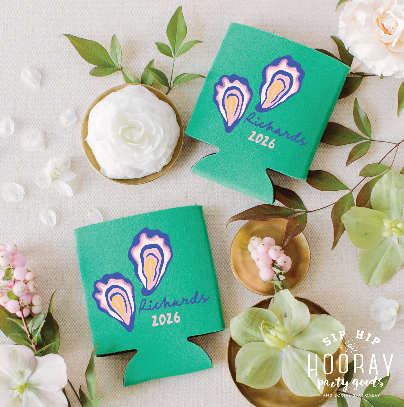 At Home Collection | Oysters Family Name Full Color Can Coolers