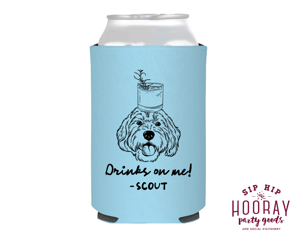 Doodle Drink Sketch Wedding Foam Can Coolers