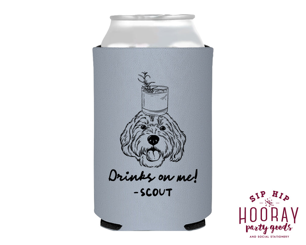Doodle Drink Sketch Wedding Foam Can Coolers
