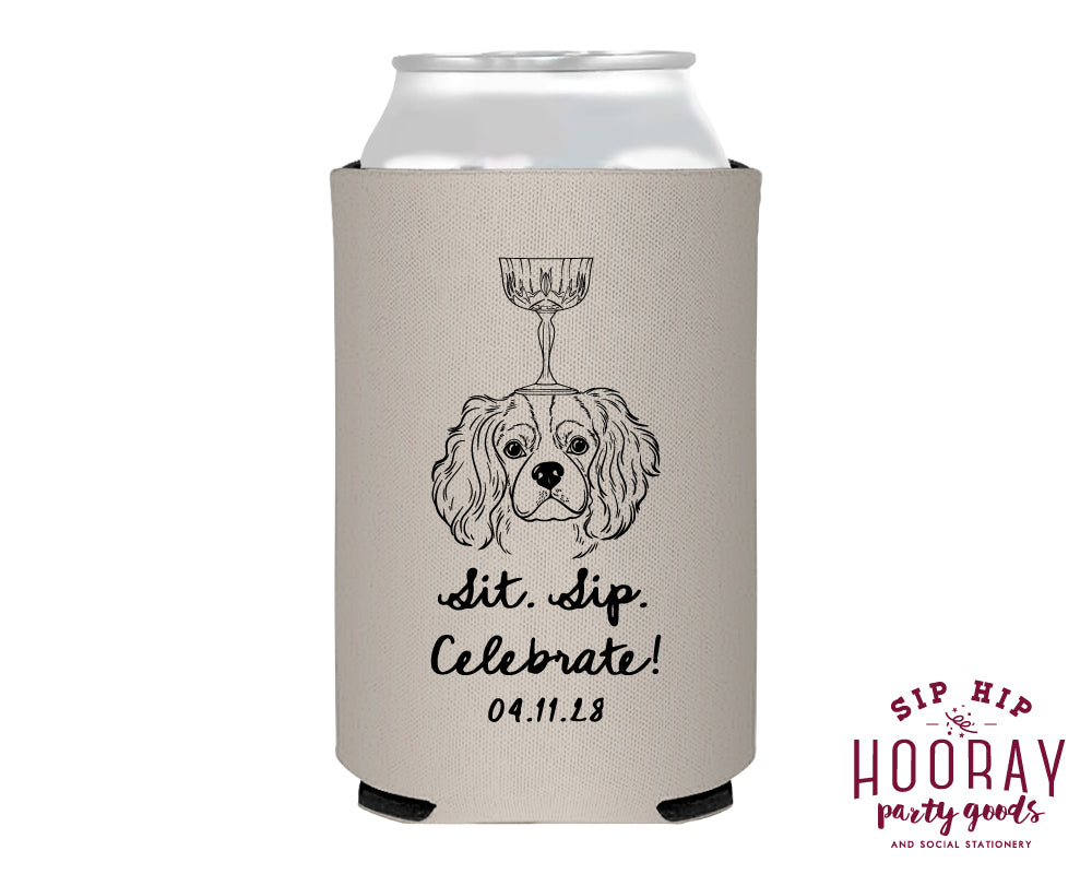 Sit Sip Celebrate Pet Drink Sketch Foam Can Coolers