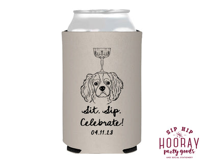 Sit Sip Celebrate Pet Drink Sketch Foam Can Coolers