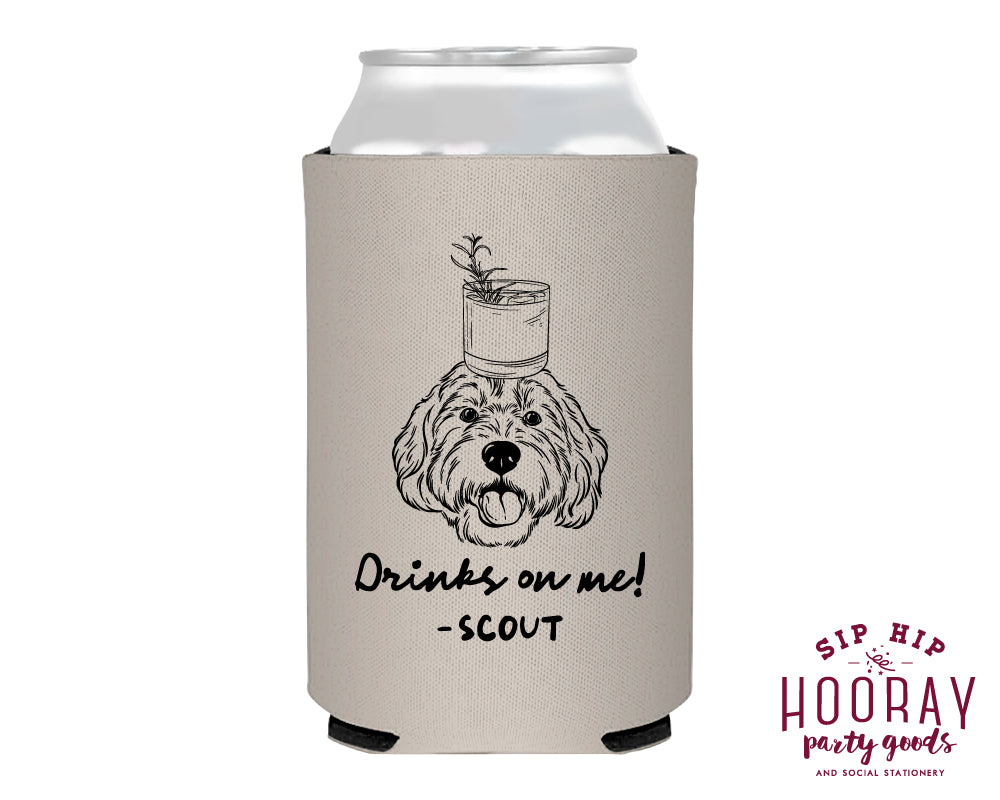 Doodle Drink Sketch Wedding Foam Can Coolers