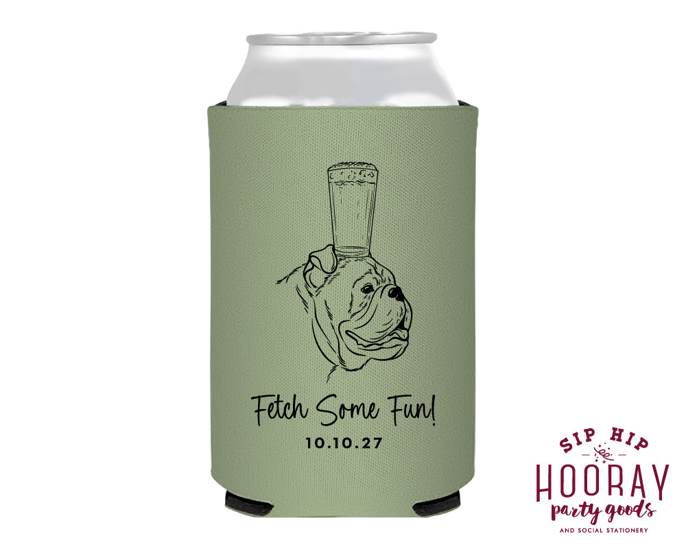 Bulldog Drink Sketch Foam Can Coolers