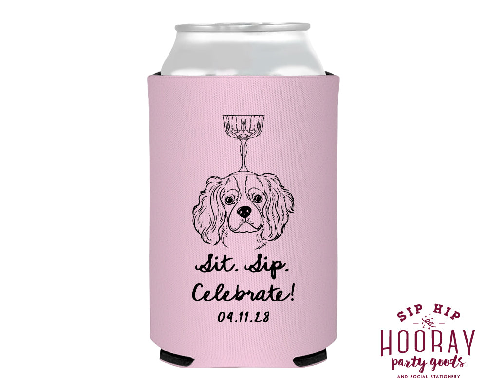 Sit Sip Celebrate Pet Drink Sketch Foam Can Coolers