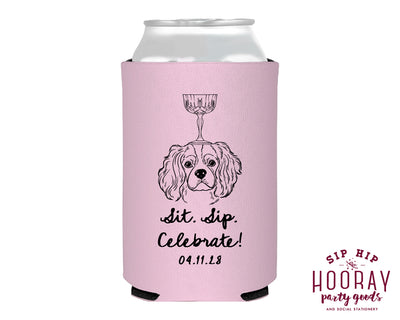 Sit Sip Celebrate Pet Drink Sketch Foam Can Coolers