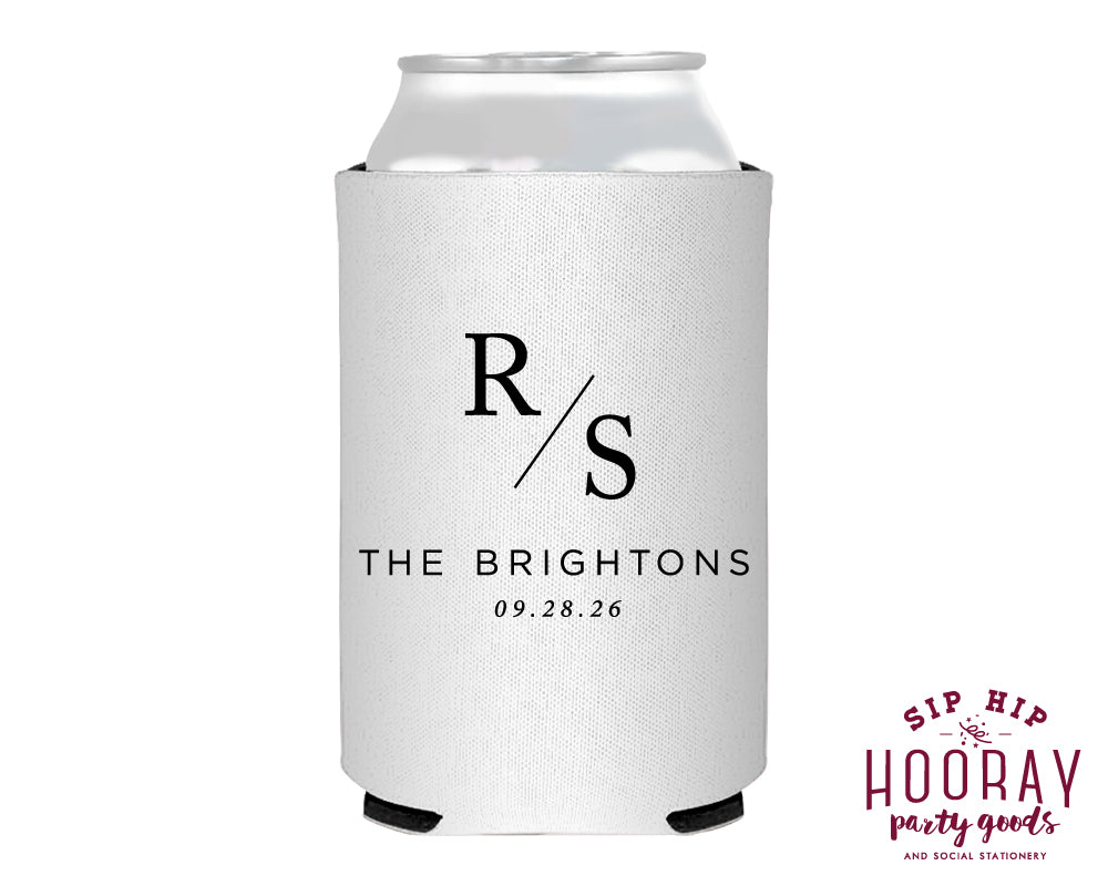 Custom Modern Initials Foam Can Coolers