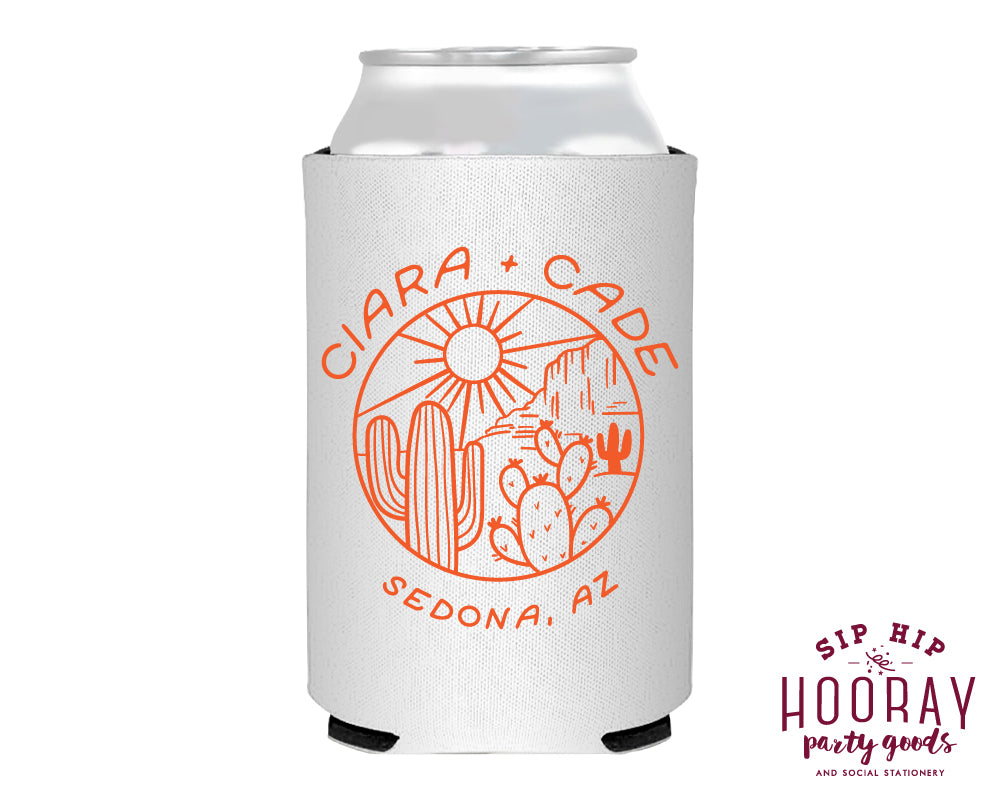 Custom Desert Wedding Foam Can Coolers