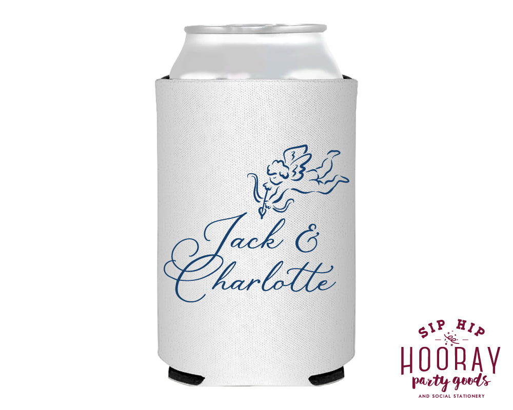 Custom Cupid Wedding Neoprene Can Coolers