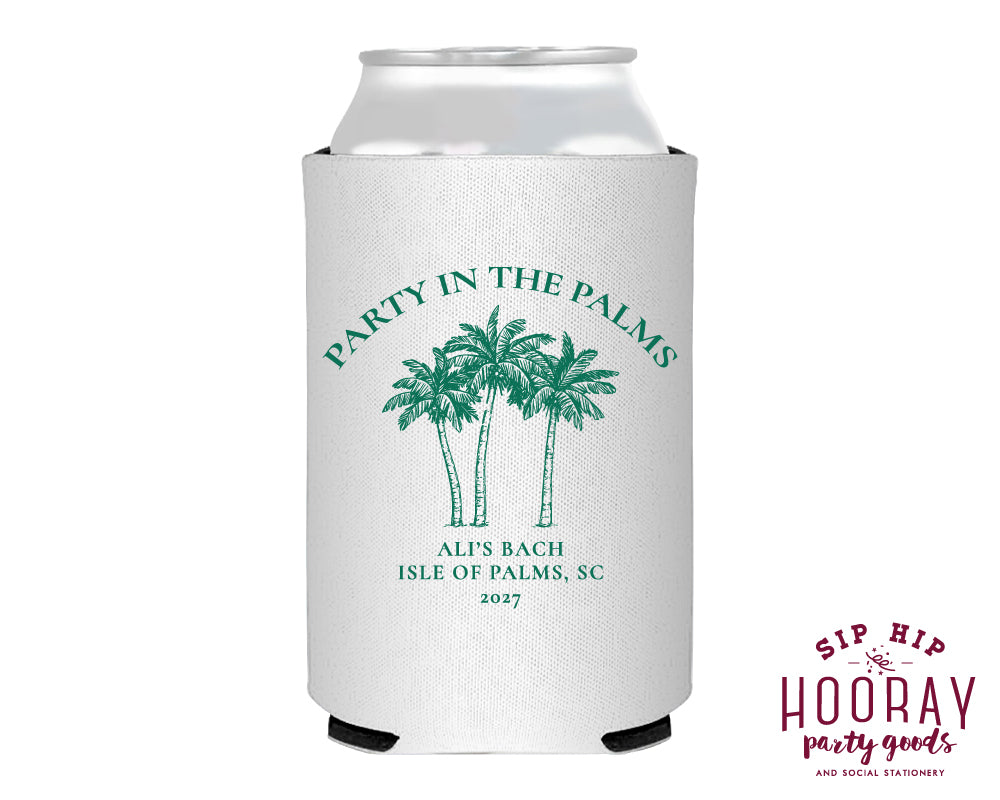 Party in the Palms Bachelorette Neoprene Can Coolers