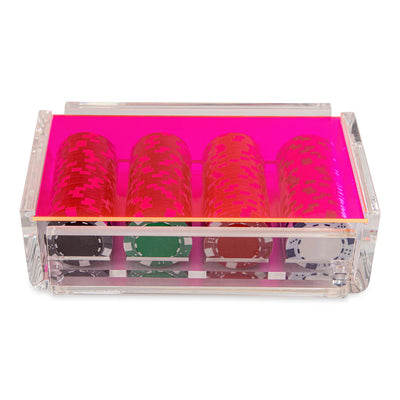 "La Ficha" Luxe Poker Chip Set - Neon Pink