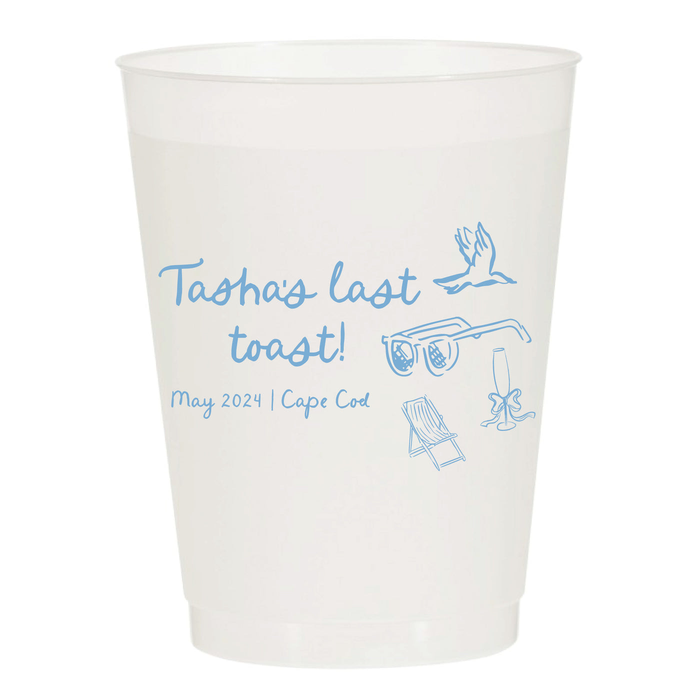 Last Toast East Coast Vibes Beach Icons Bachelorette Party Frosted Cups