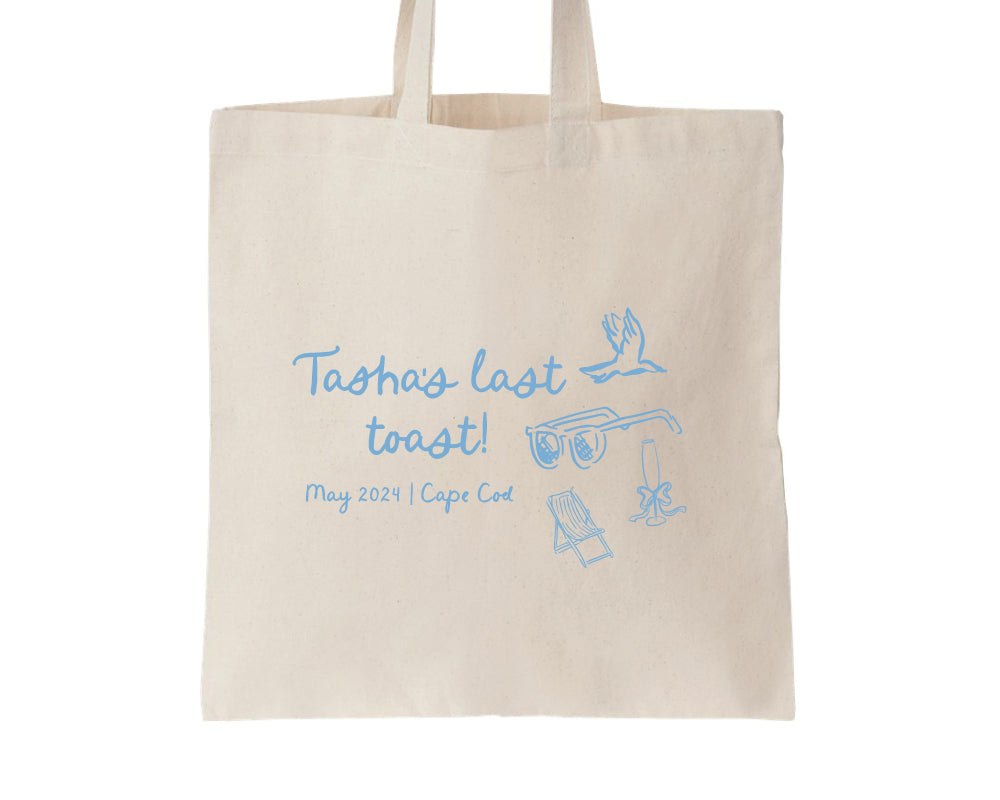 Last Toast on The Coast Bachelorette Party Tote Bags