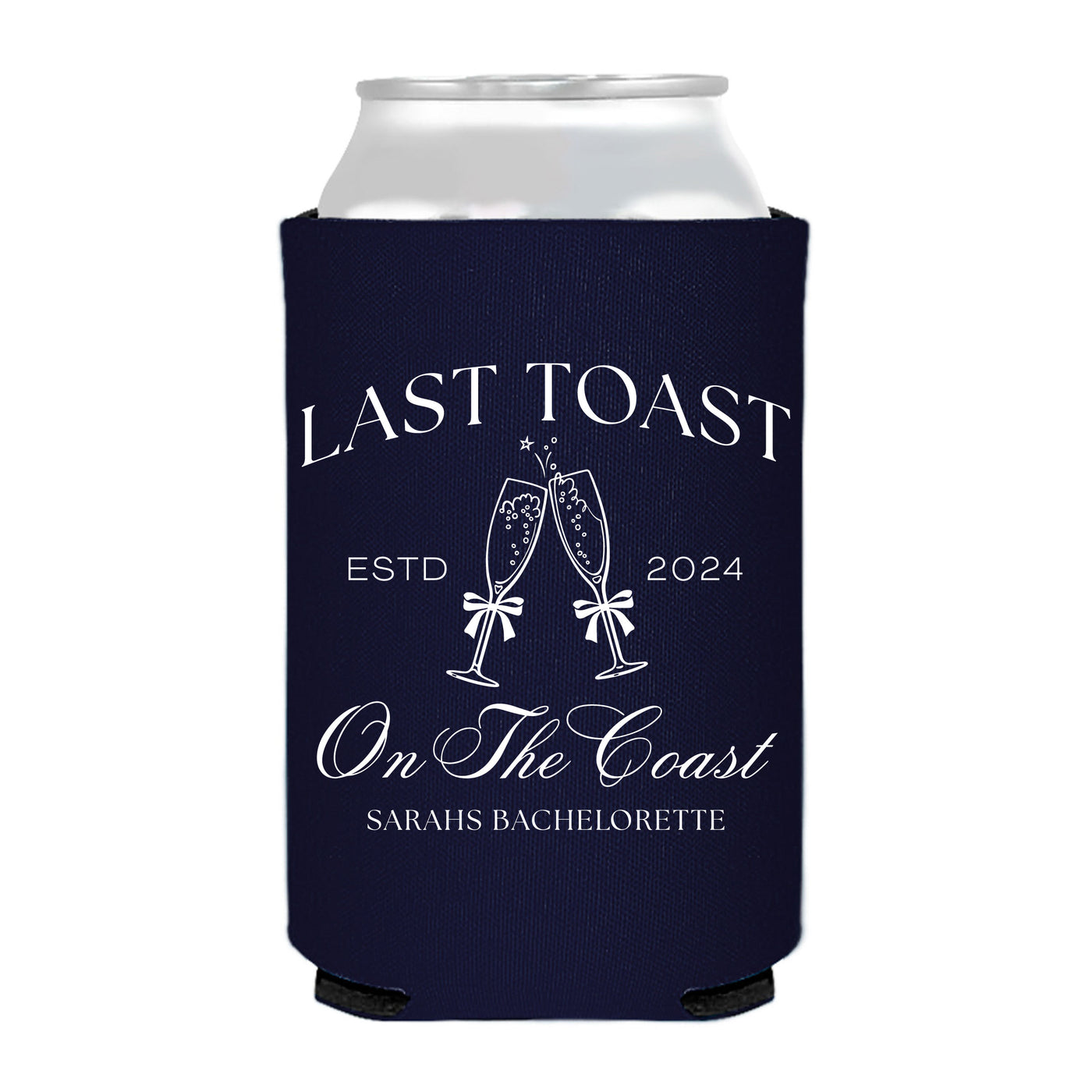 Last Toast on The Coast Champagne Bachelorette Party Can Coolers